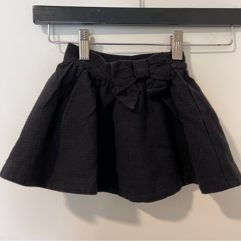 Janie and Jack Black Mini Skirt with Bow